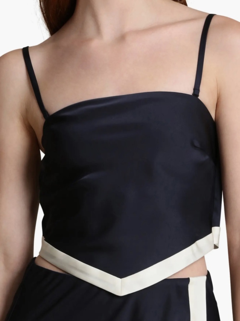 Avec Les Filles Scarf Satin Crop Top Size Small NWT